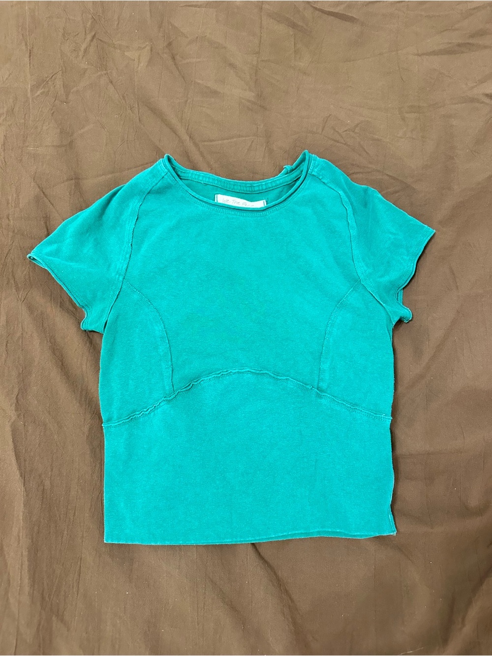 Free People Turquoise Green baby tee style shirt xsmall